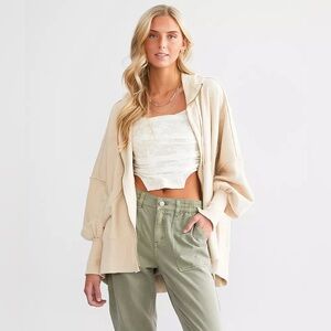 Free People We The Free Camden Hoodie in Summer Khaki- Small, NWOT